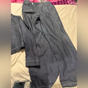 Zara Indigo Denim Jacket and Pants Set